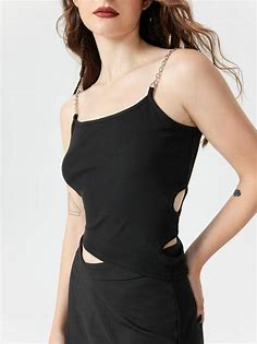 SOLID-CHAIN-STRAPS -CUTOUT-IN-THE- CHEST-TOP-UNDER-I- -AM-LAVANYA